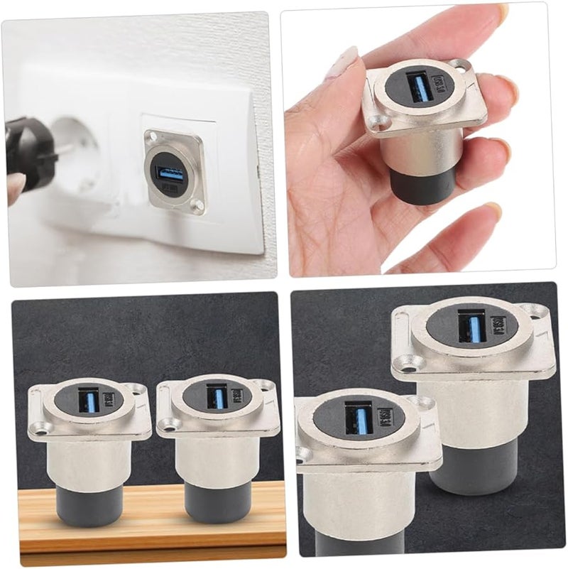 USB Panel Mount Coupler Socket Adapter Connector Black Scratch Resistant - Image 4